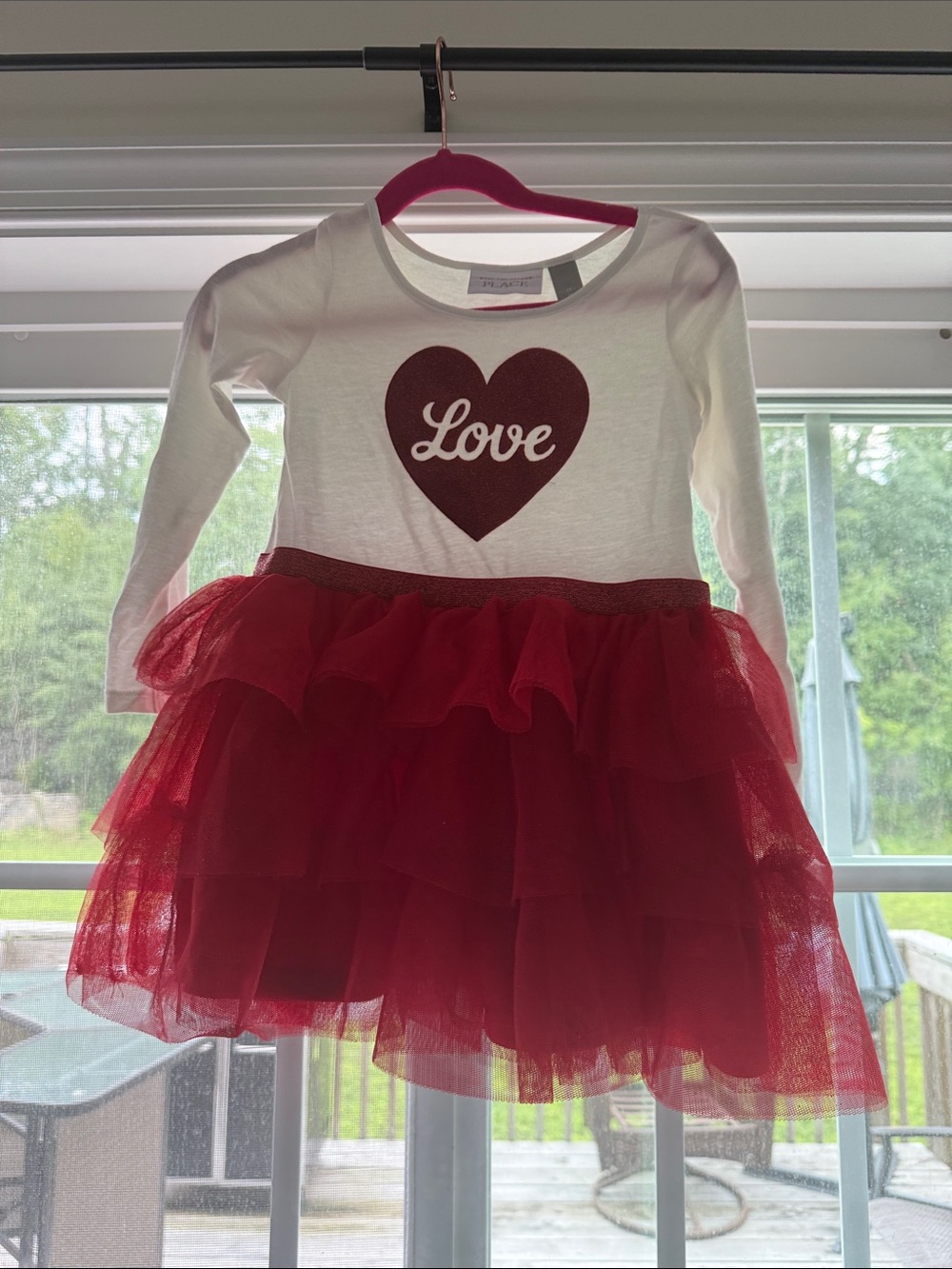 The Children's Place White & Red 'Love' Tulle Skirt Dress